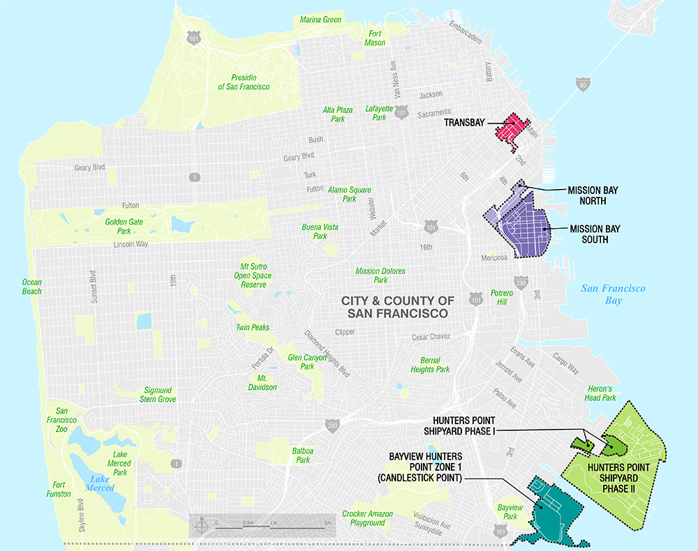 OCII Active Redevelopment Project Areas